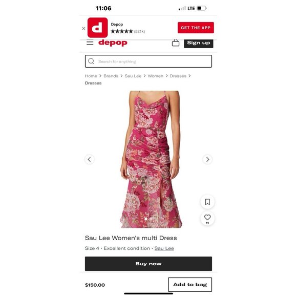 Sau Lee 10 Freida Silk Pink Floral Dress Party Wedding Event Summer Vacation - Picture 6 of 16